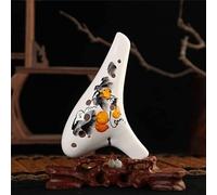 Ocarina in ceramica, strumento ocarina, Mini ocarina 12 fori tono AC Stile antico cinese Ocarina forma aggraziata riproduzione professionale di flauto in ceramica (Colore : Ink Bamboo) (Colore : Huang