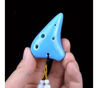Ocarina in ceramica, strumento ocarina, mini ocarina Mini Ocarina a 6 fori Strumenti tradizionali portatili in ceramica tradizionali a tono super alto for principianti (Colore : Bianca) (Colore : Blu)