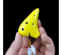 Ocarina in ceramica, strumento ocarina, mini ocarina Mini Ocarina a 6 fori Strumenti tradizionali portatili in ceramica tradizionali a tono super alto for principianti (Colore : Bianca) (Colore : Blu)