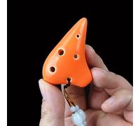 Ocarina in ceramica, strumento ocarina, mini ocarina Mini Ocarina a 6 fori Strumenti tradizionali portatili in ceramica tradizionali a tono super alto for principianti (Colore : Bianca) (Colore : Blu)