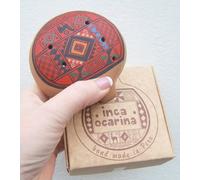 Ocarina Inca, flauto tradizionale peruviano, commercio equo e solidale, Colore: rosso