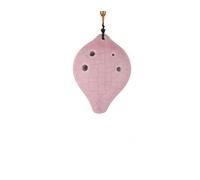 ocarina Introduzione per principianti all'ocarina a bocca corta multicolore a 6 fori con smalto craquelé(Color:Pink)
