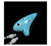 Ocarina Mini Collana Ocarina Ocarina Affumicata Sintonizzata Super Treble SSF A 6 Fori(Blue)