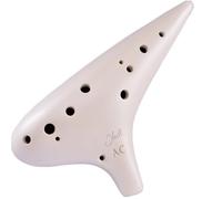 Ocarina ocarina a 12 fori AC Tune per principianti e professionali, ocarina affumicata a dodici fori, strumento ad alte prestazioni (beige opaco)