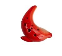 Ocarina Ocarina A 12 Fori Con Chiave In Do Strumento Per Principianti Dal Design Creativo(6SC red)