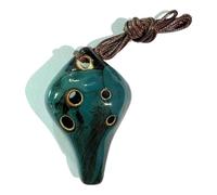 Ocarina Ocarina A 6 Fori Fatta A Mano Con Finitura Lucida Cotta In Forno E Piccola Forma A Goccia D'acqua(Green)
