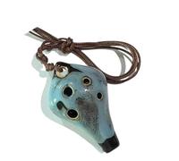Ocarina Ocarina A 6 Fori Fatta A Mano Con Finitura Lucida Cotta In Forno E Piccola Forma A Goccia D'acqua(Blue)