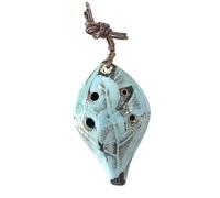 Ocarina Ocarina A Forma Di Foglia Con Sei Fori Fatta A Mano Con Smalto Brillante(Blue)