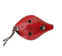 Ocarina Ocarina A Forma Di Foglia Con Sei Fori Fatta A Mano Con Smalto Brillante(Red)