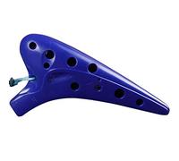 Ocarina, Ocarina antigoccia in plastica C a passo alto a 12 fori, piccoli principianti creativi in stile sottomarino che suonano strumenti a fiato(Blue)