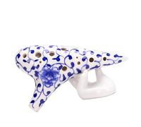 ocarina Ocarina classica dipinta a mano blu e bianca a 12 fori con tasto C contralto elegante ocarina che suona materiale didattico (Color : 3/4)