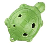 Ocarina Ocarina con tono Do contralto 6 fori tartaruga piccola souvenir turistico giocattolo didattico ciondolo in ceramica per principianti(Green)