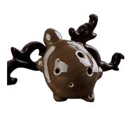 Ocarina Ocarina con tono Do contralto 6 fori tartaruga piccola souvenir turistico giocattolo didattico ciondolo in ceramica per principianti(Brown)