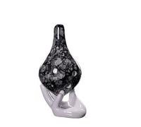 Ocarina Ocarina Dipinta A Bocca Lunga Strumento A 6 Fori Tonalità Riproduzione Ocarina In Ceramica(Black)