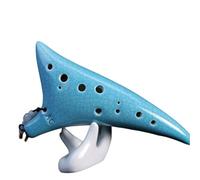 Ocarina Ocarina In Ceramica A 12 Fori Con Tono Medio Rovesciato In Do Strumento Per Principianti(Green crack)