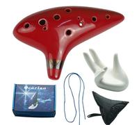Ocarina Ocarina Of Time Strumento Ocarina Con Sintonizzazione C A 12 Fori Ocarina Con Sintonizzazione AC Con Cordino/poggiamano/borsa Protettiva/spartito(Red)