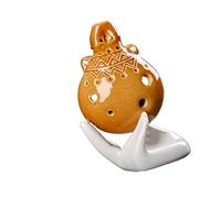 Ocarina Ocarina Retrò A Sei Fori Con Accordatura AC Per Principianti Strumento Binaurale Rotto Souvenir Turistico(Retro brown)
