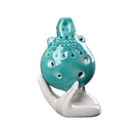 Ocarina Ocarina Retrò A Sei Fori Con Accordatura AC Per Principianti Strumento Binaurale Rotto Souvenir Turistico(Ice blue)