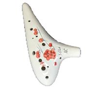 Ocarina Ocarina Tenore A 12 Fori In Do Dipinta A Mano Prugna Rossa