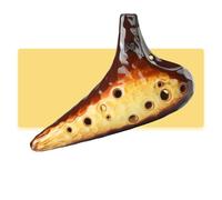 Ocarina Per Principianti Ocarina 12 Buche Treble G Beginner Sea Wave Ocarina SG Tune A 12 Buche Con Cordino E Borsa Protettiva(Brown)
