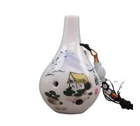 Ocarina Per Principianti Ocarina A Sei Fori Tono C Centrale Ocarina AC Verticale Dipinta A Mano Ice Crack Craft(Style 9)