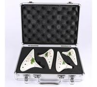 Ocarina Per Principianti Set Di Quattro Pezzi Ocarina Smoked Crackle A 12 Fori Dipinto A Mano Compreso AC SF SG SC Set A Dodici Fori(Set 5)