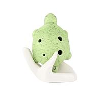 Ocarina Piccola Ocarina In Ceramica Per Principianti A Forma Di Tartaruga Con 6 Fori Chiave Centrale In Do Souvenir Da Viaggio Giocattolo Didattico(Bright green)