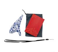 Ocarina premium a 12 fori in tono do contralto, completa di borsa per il trasporto e libretto musicale per un facile apprendimento (blu)