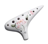 Ocarina Professionale 12 Buche SG Treble G-tone Dodici Buche Crackle Professionale Affumicato Principiante Entry-level Che Suona L'ocarina(White 1)