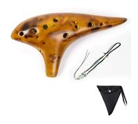 ocarina professionale Borsa Per Il Trasporto Con Cordoncino Da Collo Per Strumento Musicale Ocarina In Ceramica Alto C Da 12 Toni Con Scatola (Color : Yellow)