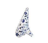 ocarina professionale Chiave AF a 12 fori modello blu e bianco-Strumento ocarina di livello professionale Ocarina a 12 fori