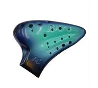 ocarina professionale Flauto musicale avanzato per ocarina tripla professionale Alto C in ceramica sfumata di lusso
