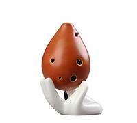 Ocarina professionale in ceramica con tono C alto a 6 fori, strumento musicale Ocarina a forma rotonda carina (2)