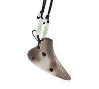 Ocarina Professionale Mini Collana Ocarina A 6 Fori Tono Acuto Chiave C Ocarina Argilla Superficie Affumicata Flauto Strumenti Popolari Con Cordino