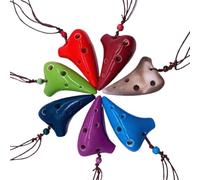 ocarina professionale Mini Ocarina dipinta a mano con motivo animale in stile monocromatico disponibile anche per principianti 6 fori(Color:2)