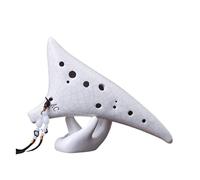 ocarina professionale Modello popolare in ceramica fumé/bianco fessurato 12 fori per principianti. Chiave di Do contralto(2)