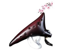 ocarina professionale Modello popolare in ceramica fumé/bianco fessurato 12 fori per principianti. Chiave di Do contralto(3/4)