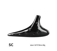 ocarina professionale Ocarina 12 fori in ceramica nera professionale contralto soprano CF strumento fatto a mano in ceramica dolomite(Color:4)