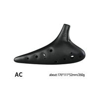 ocarina professionale Ocarina 12 fori in ceramica nera professionale contralto soprano CF strumento fatto a mano in ceramica dolomite(Color:3/4)