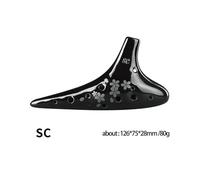 ocarina professionale Ocarina 12 fori in ceramica nera professionale contralto soprano CF strumento fatto a mano in ceramica dolomite(Color:5)