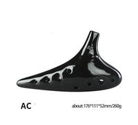 ocarina professionale Ocarina 12 fori in ceramica nera professionale contralto soprano CF strumento fatto a mano in ceramica dolomite(Color:2)