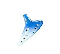Ocarina professionale Ocarina A 12 Fori AC Guida Per Principianti Doppio Colore Contralto Prestazioni Professionali(Glazed SC treble C indigo)