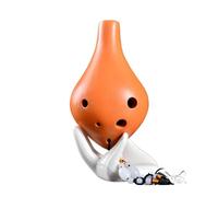 ocarina professionale Ocarina a 6 fori in ceramica nera consigliata per principianti Ocarina a 6 fori in chiave di Do contralto in ceramica rossa(Color:Red)