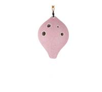 ocarina professionale Ocarina a bocca corta con smalto incrinato a 6 fori multicolore S/G per principianti(Pink)