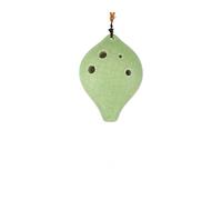 ocarina professionale Ocarina a bocca corta con smalto incrinato a 6 fori multicolore S/G per principianti(Green)