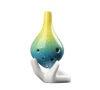 ocarina professionale Ocarina a bocca lunga con gradiente di colore creativo per studenti in ceramica fatta a mano per principianti suono AC 6 fori(Color:5)