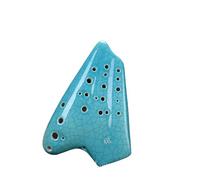 ocarina professionale Ocarina a doppio tubo ac chiave performance grade Strumento ocarina a 3 tubi verde incrinato bianco incrinato(3/4)