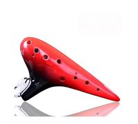 ocarina professionale Ocarina AC per principianti a 12 fori chiave contralto C dipinta a mano in rosso crack e nero modello classico AC