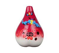 Ocarina professionale Ocarina BC A 6 Fori Fu Lu Shou Basso Dipinto In Rilievo Verde Crack Affumicato