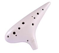 ocarina professionale Ocarina bianca opaca a 12 fori con chiave AC smerigliata, modello professionale che suona uno strumento in chiave di Do alto a dodici fori